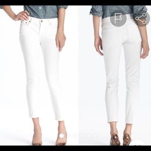 J. Crew White Cropped Matchstick Skinny Jeans